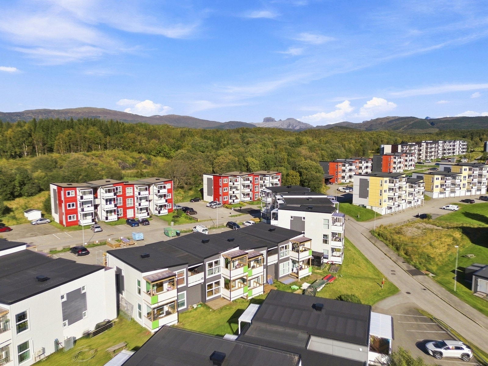Oversiktsbilde av det etablerte boligområdet. Galleribilde
