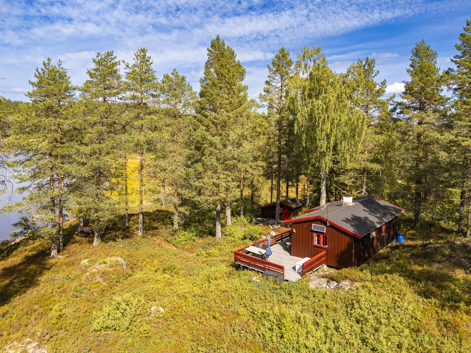 Eiendommen ligger i et skrånende terreng som leder ned mot vannet. Galleribilde