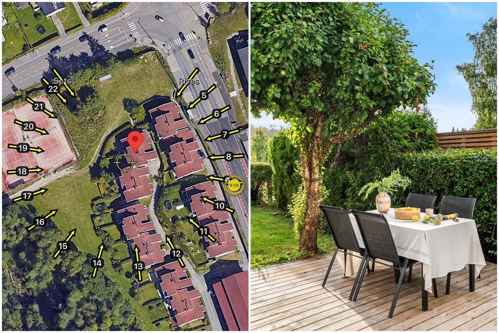Den vestvendte beliggenheten sørger for meget gode solforhold på begge uteplassene. Galleribilde