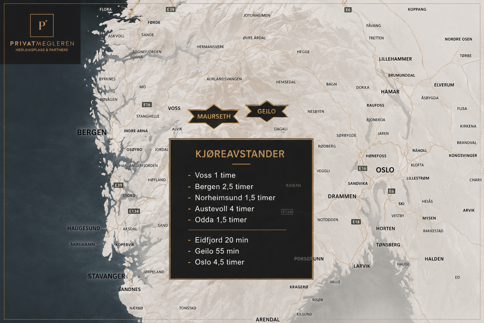 Avstander fra Maurseth Galleribilde