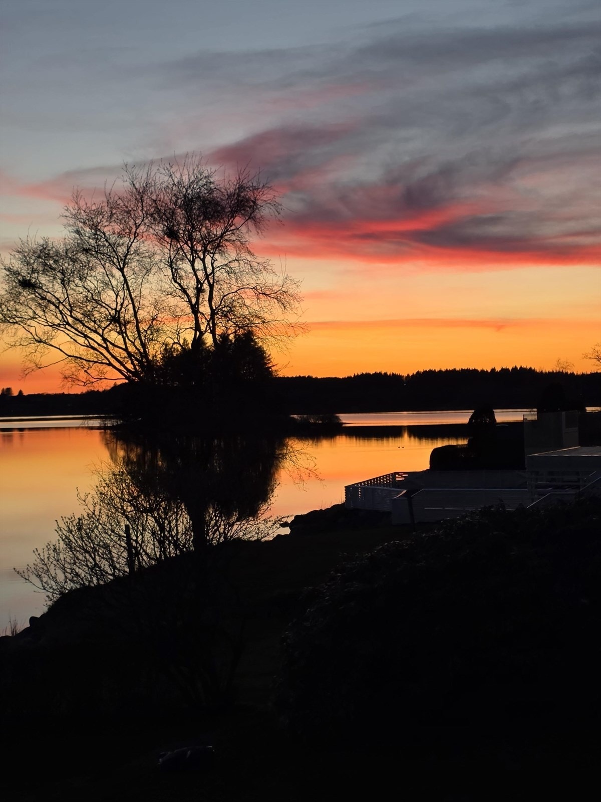 Fargesprakende himmel en sen kveldstime. Galleribilde