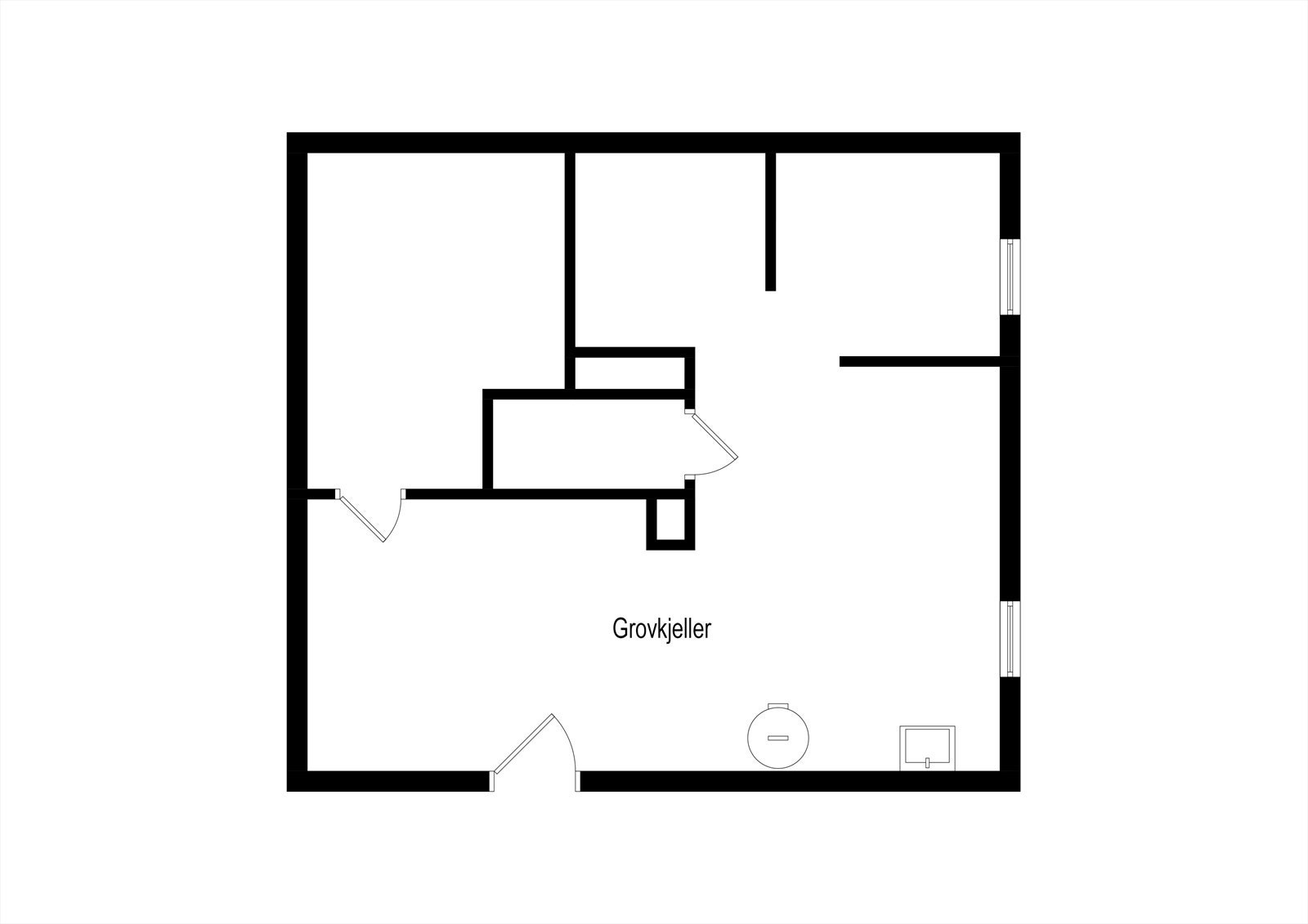Planillustrasjon kjelleretasje Galleribilde