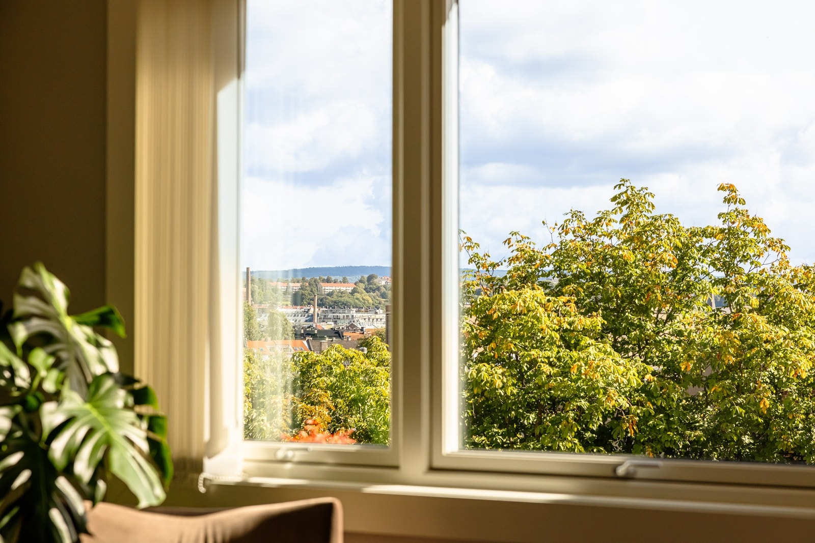 Store vindusflater sørger for rikelig med naturlig lys. Galleribilde