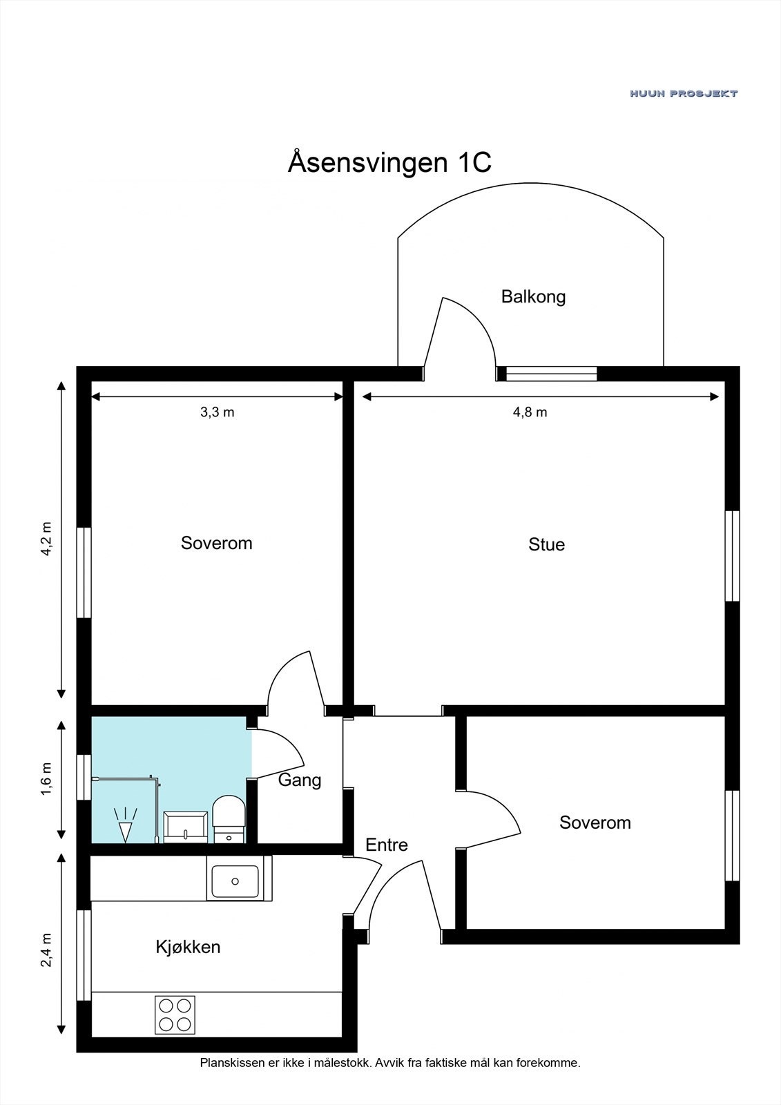 Plantegning Åsensvingen 1C Galleribilde