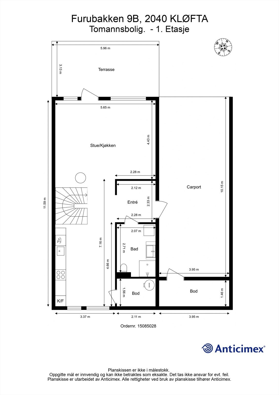 Plantegning 1. etasje Galleribilde