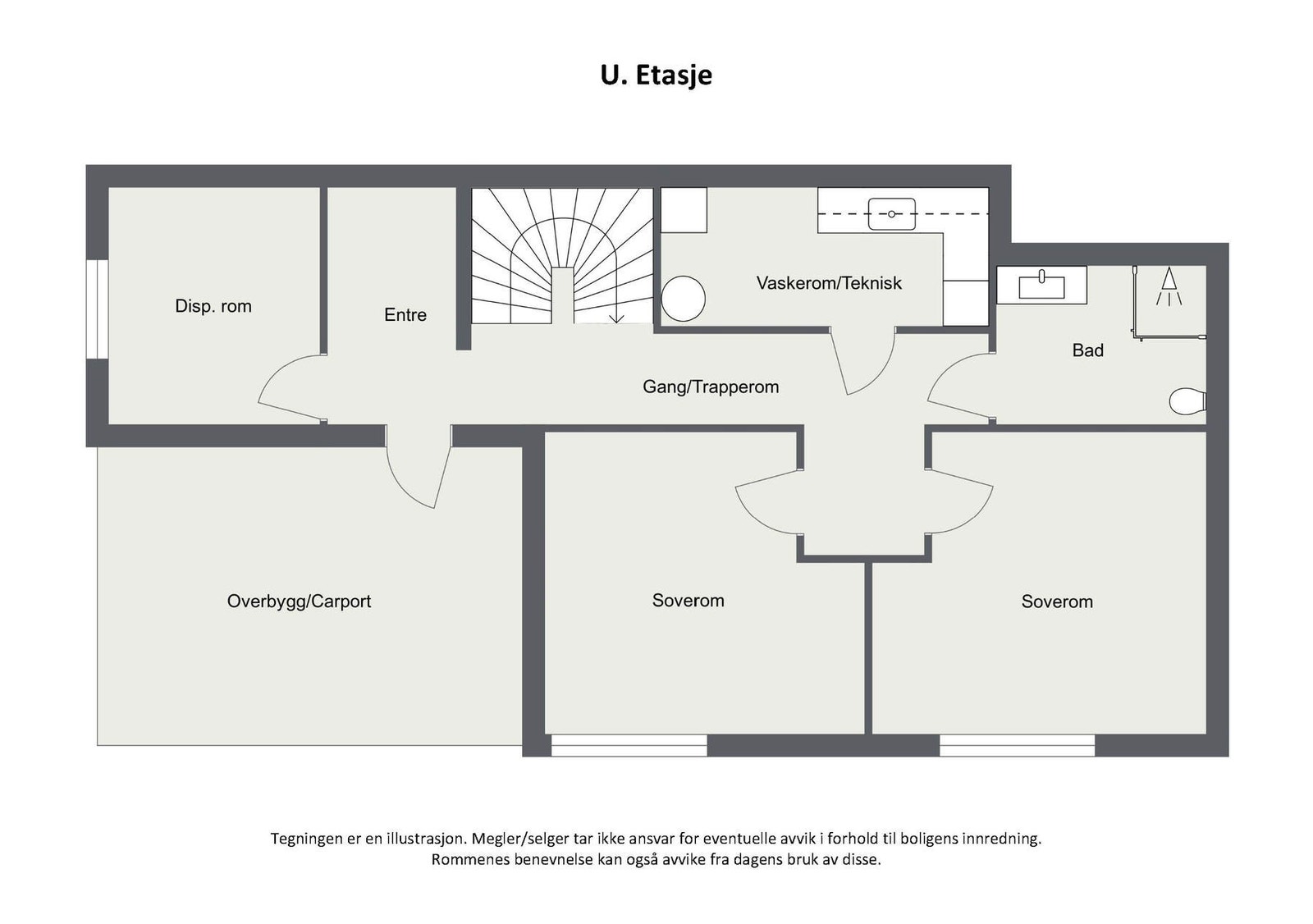 Plantegning 2D - Underetasje Galleribilde