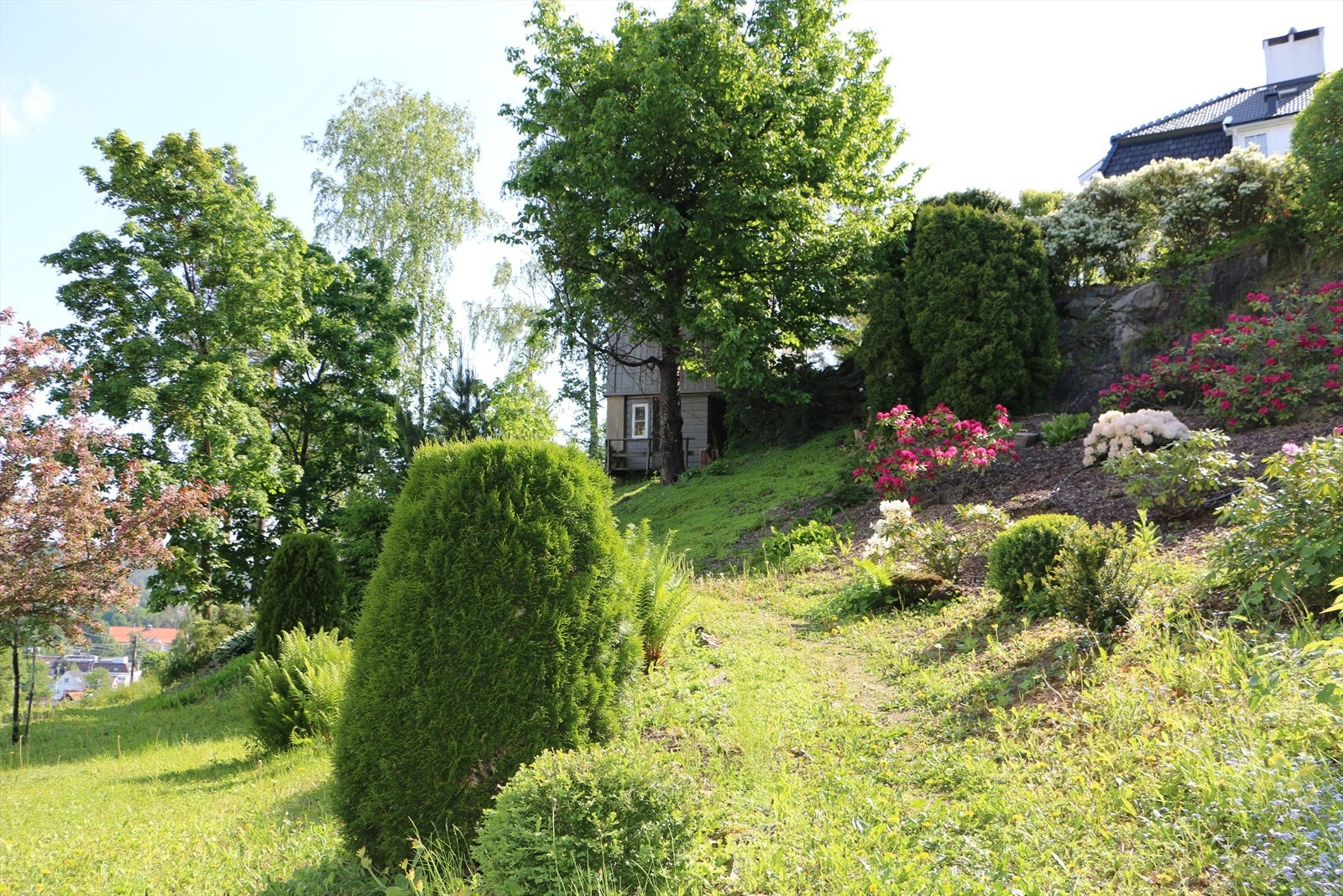 Hagen er romslig med mange lune plasser og vakre gangstier. Galleribilde