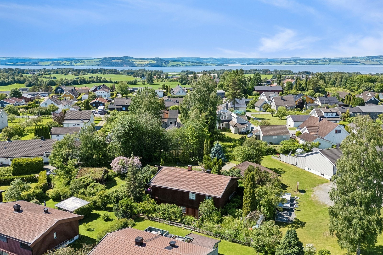 Tomten er rikelig og gjennomtenkt beplantet av busker og stauder som blomstrer til forskjellig tid. Galleribilde