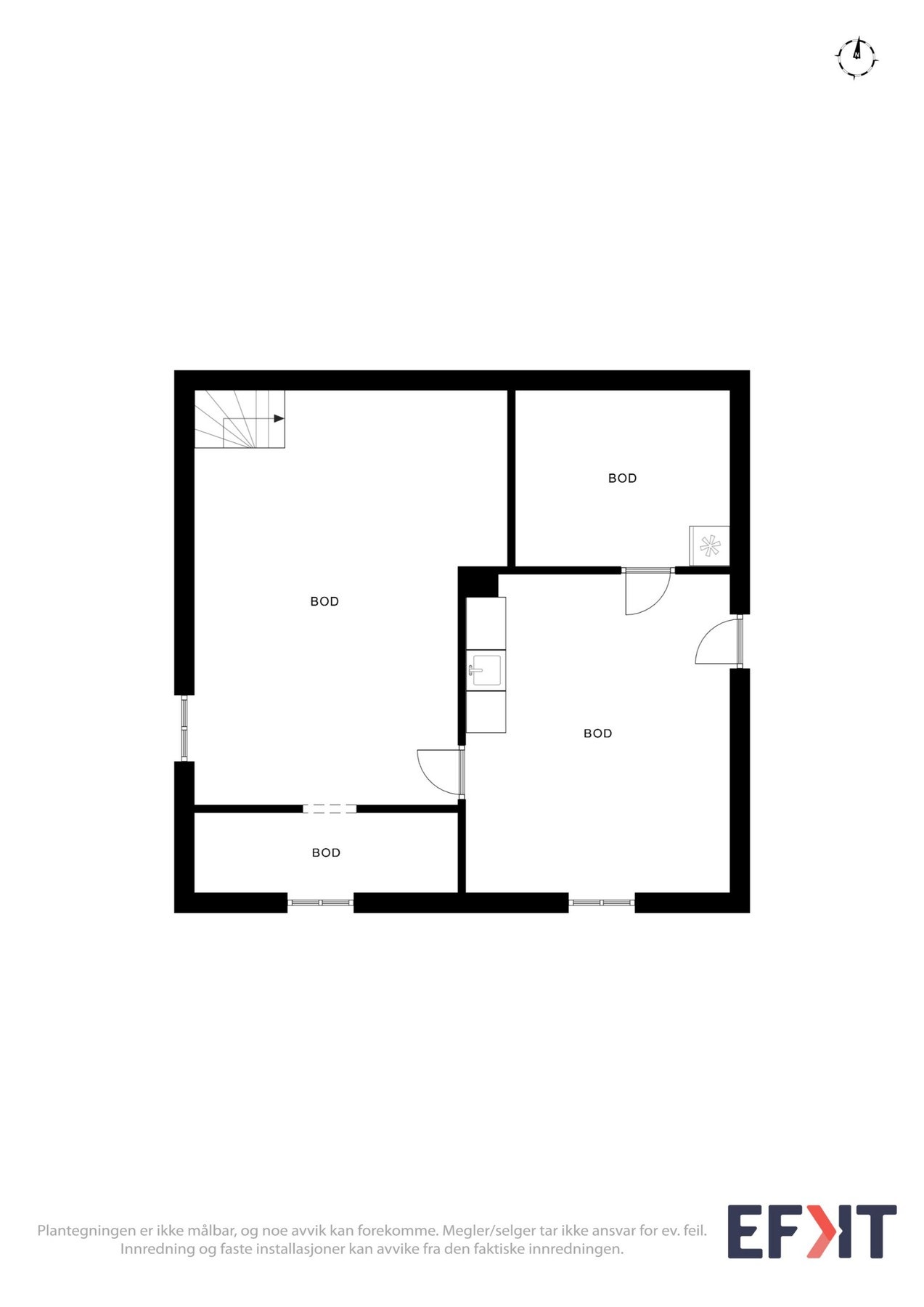 2D Plantegning - Underetasje. Galleribilde