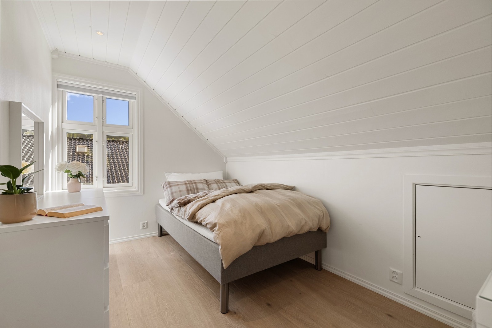 Loftsetasjen inneholder flere anvendelige soverom. Galleribilde