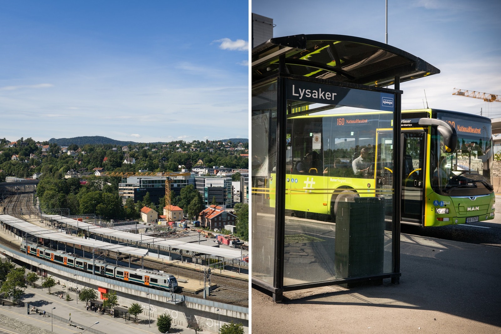 Lysaker stasjon er allerede et knutepunkt for kollektivtransport og dette utvides ettehvert ifbm. fornebubanen. Galleribilde