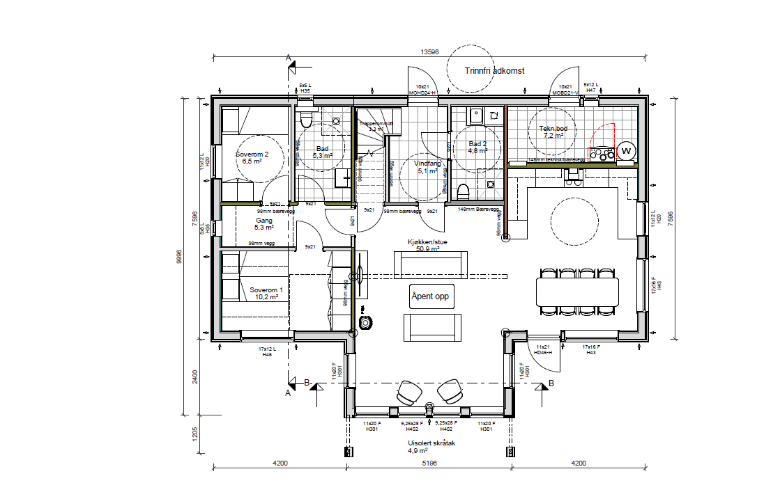 Planløsning plan 1 Galleribilde