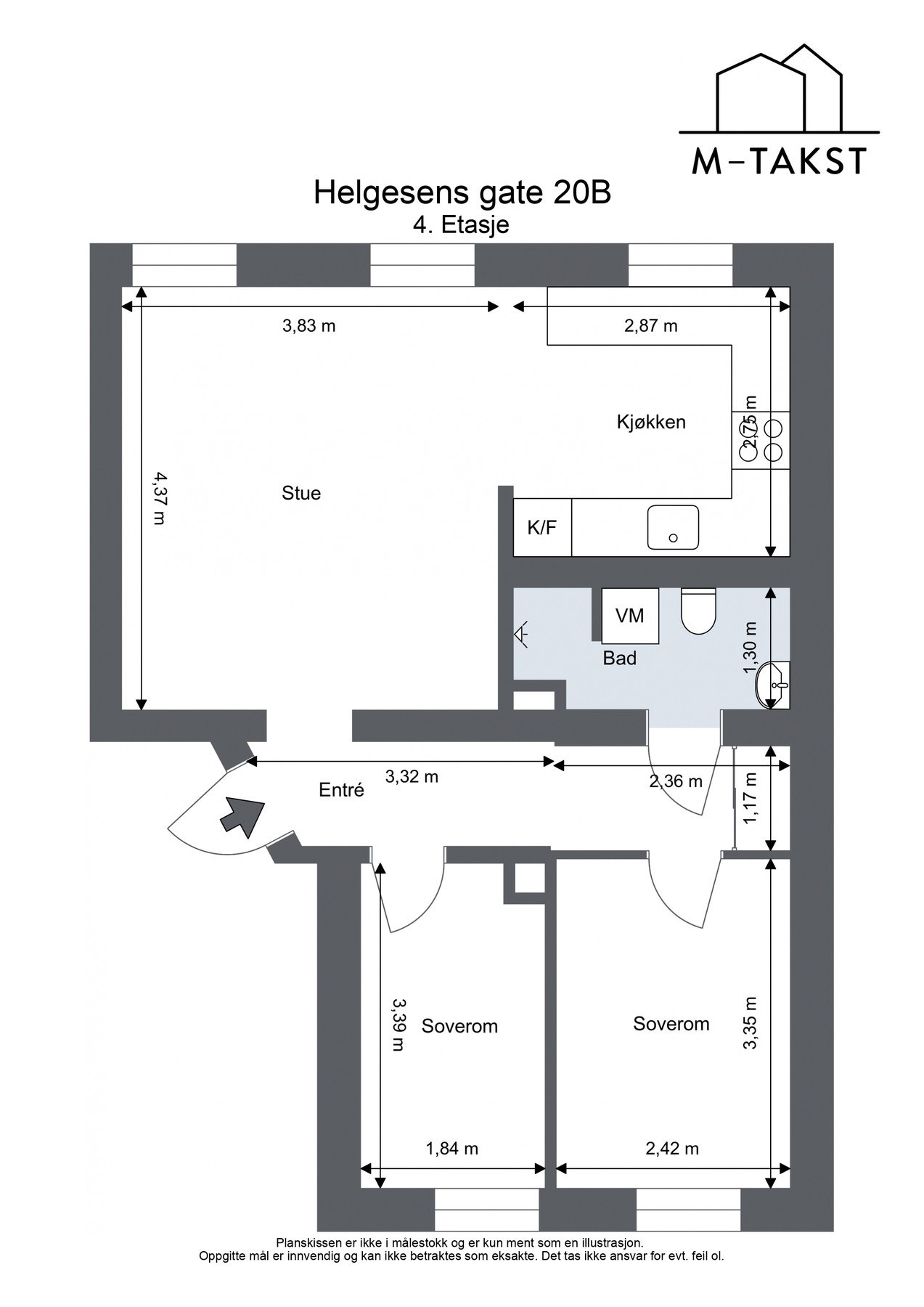 Svært god planløsning, original 3-roms leilighet med gode rom Galleribilde