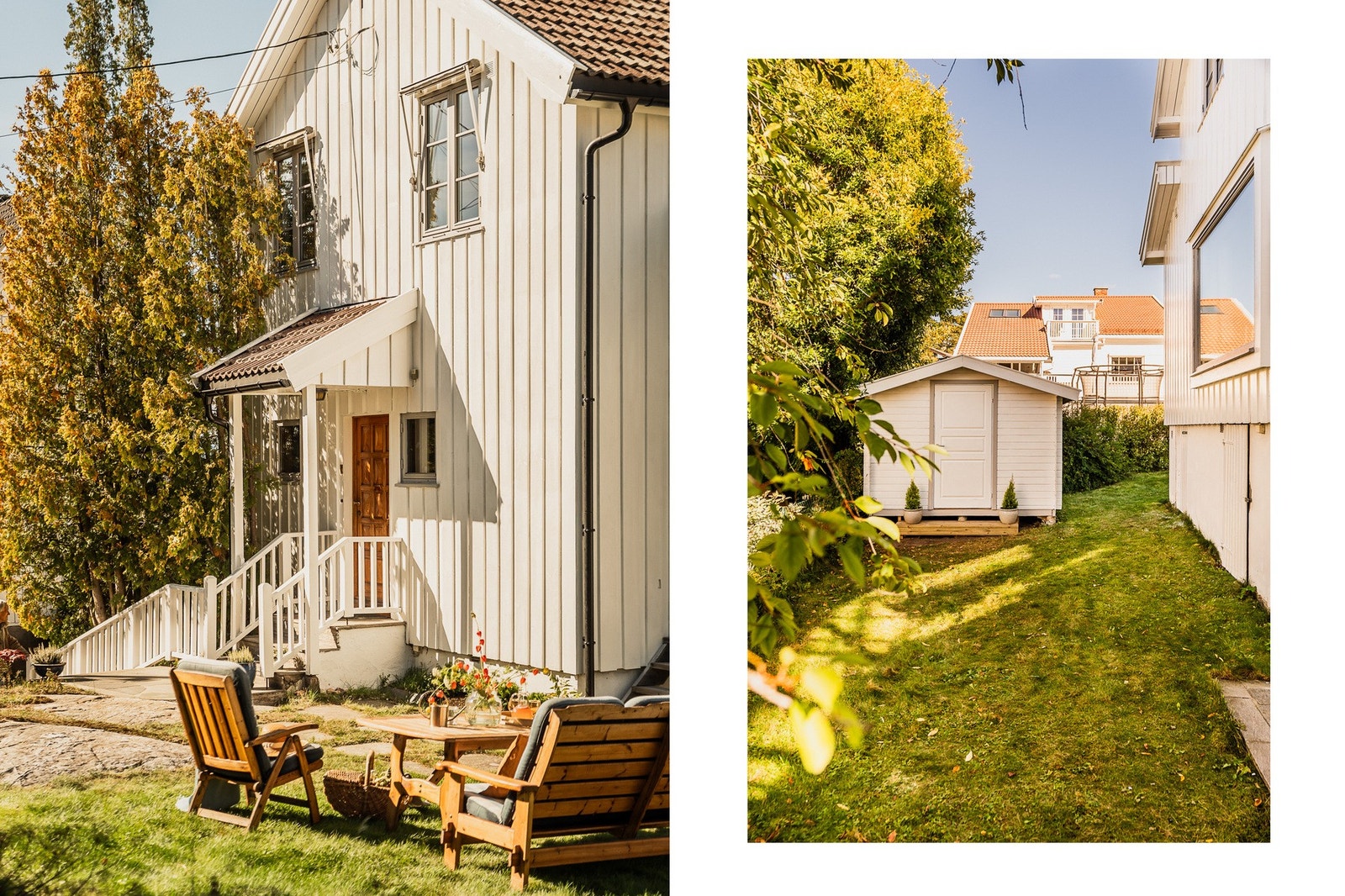 Hagen byr på mange muligheter for uteplasser og en praktisk utebod på 9m². Galleribilde
