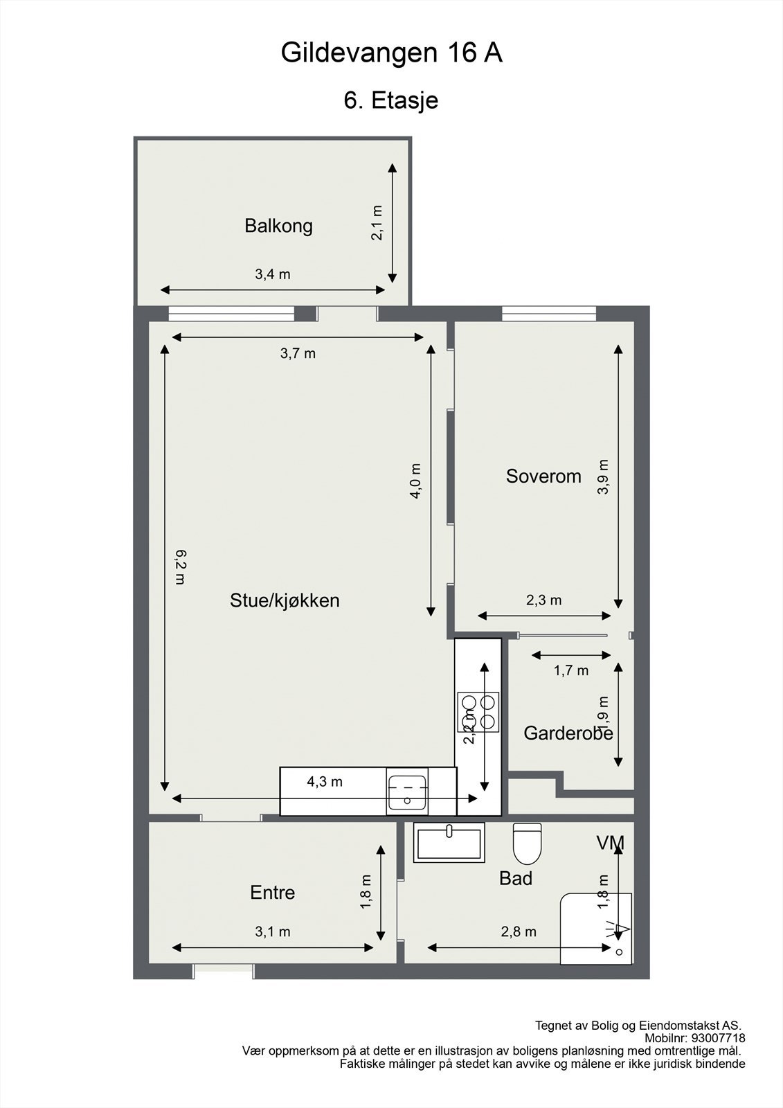 Gildevangen 16 A - 6. Etasje. Galleribilde
