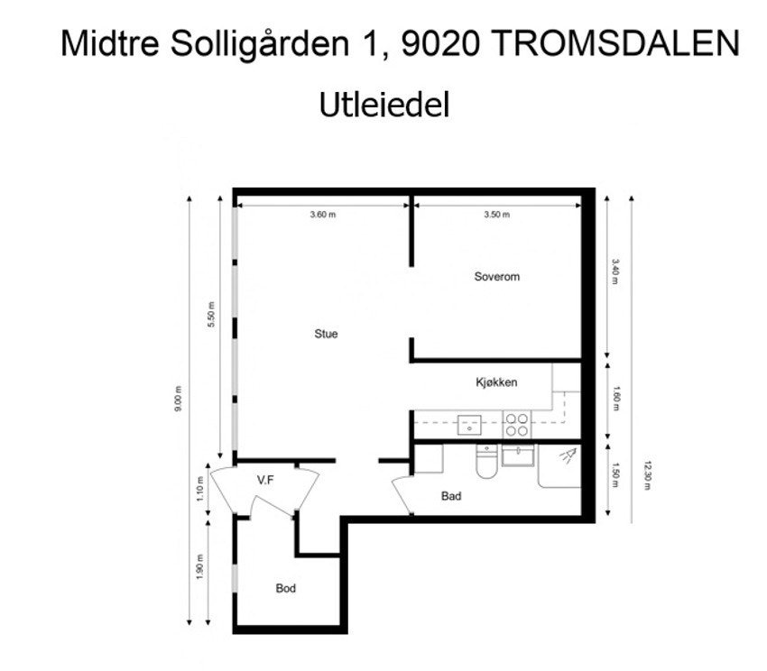 Plantegning, utleiedel Galleribilde