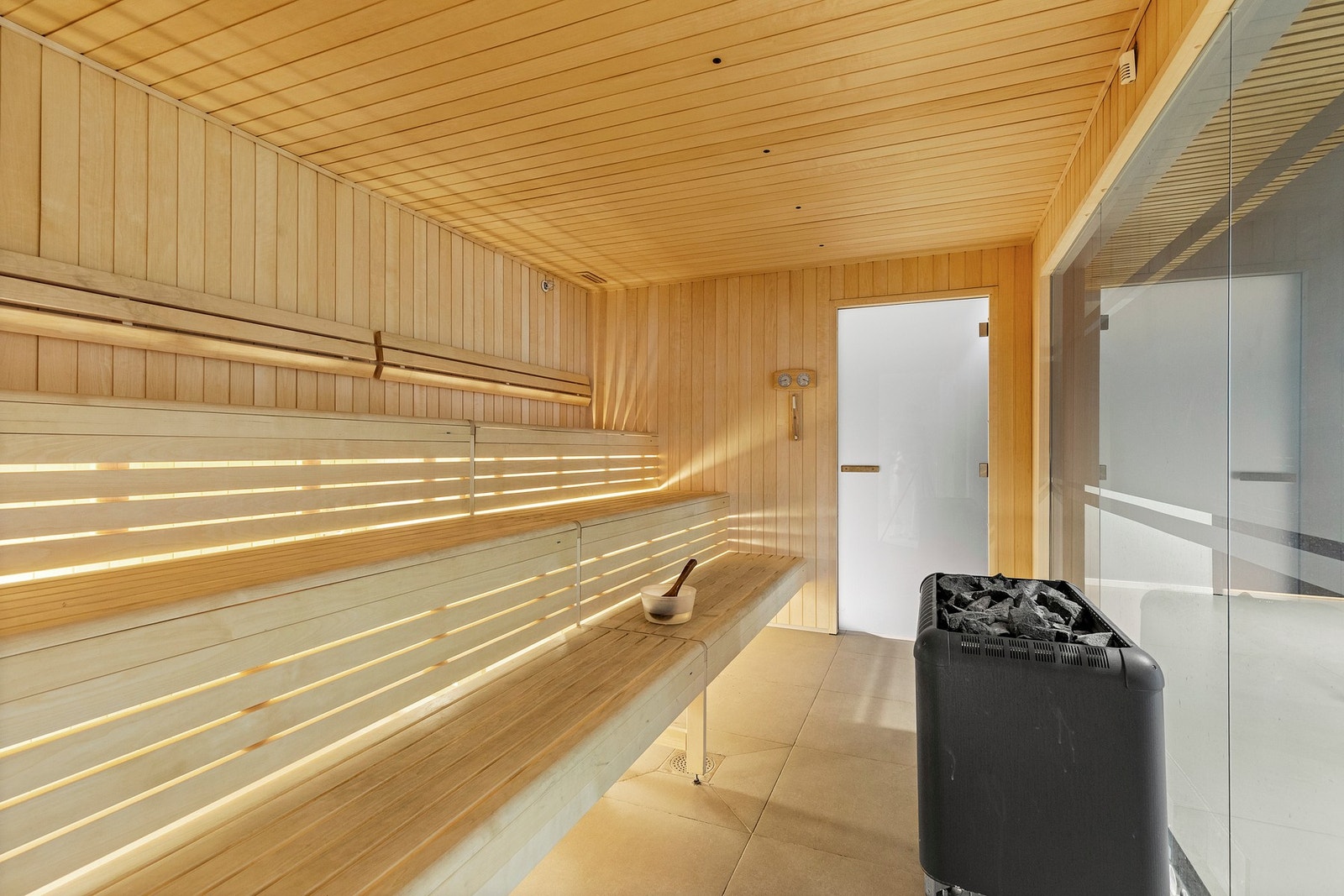Badstu i tilknytning til treningsrommet. Galleribilde