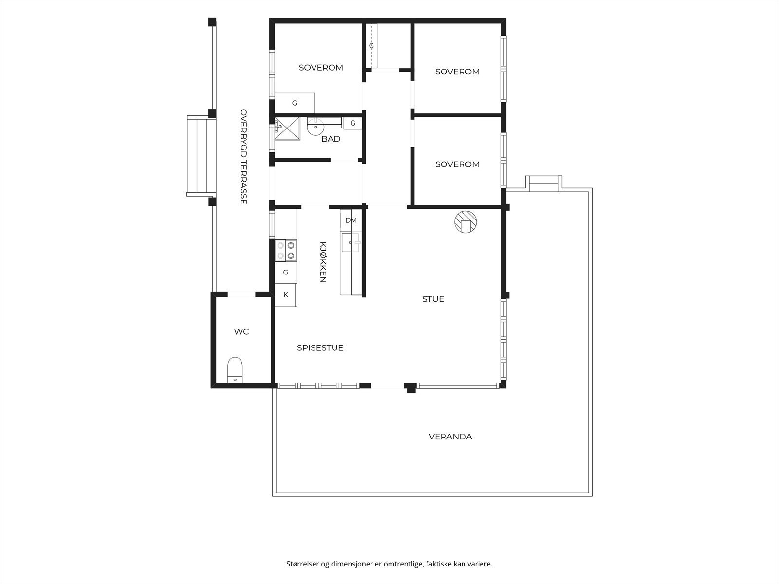 Fritidsboligen har BRA-i på 62 m², med toalettrom oppført som eksternt bruksareal. Galleribilde