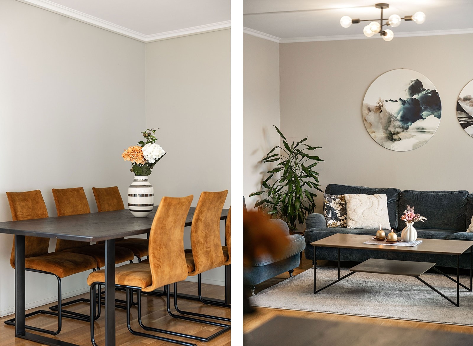 Oppholdsrommet gir fleksible innredningsmuligheter med gode soner for spisebord og sofa. Galleribilde