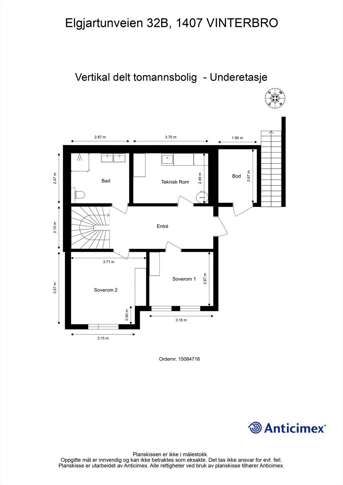 Plantegning Underetasje Galleribilde