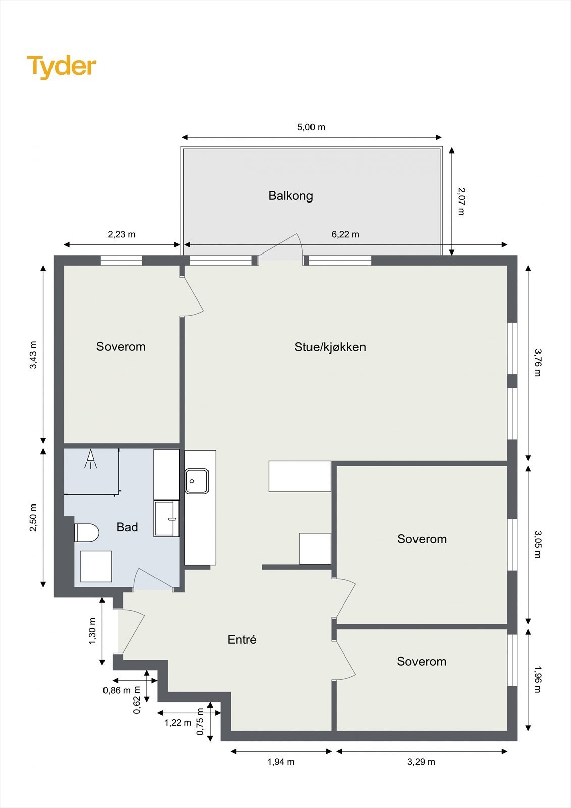 Plantegning Stasjonsveien 57. Galleribilde