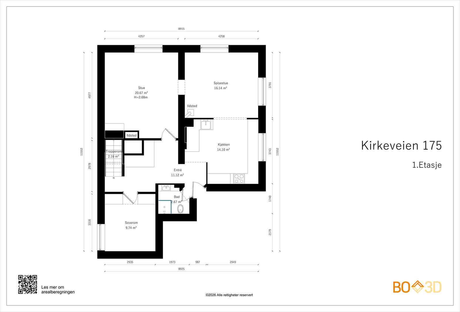 Plantegning 1. etg Galleribilde
