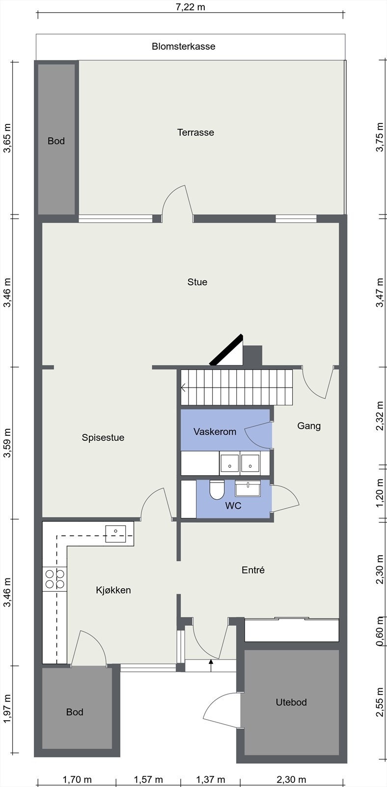 Plantegning 1. etasje Galleribilde