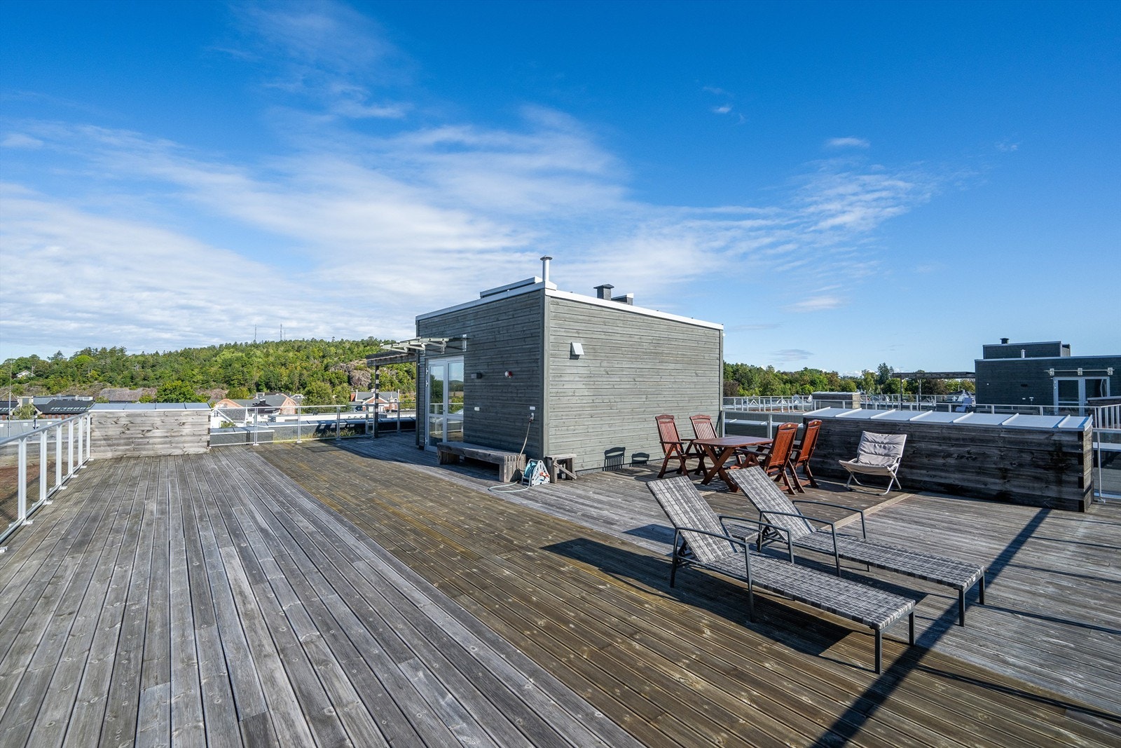 Sameiet har en stor felles takterrasse med vidstrakt utsikt over nærområdet. Galleribilde
