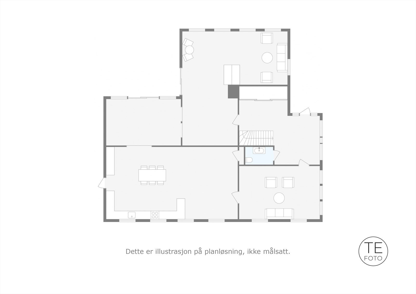 Plantegning 1. etasje Galleribilde
