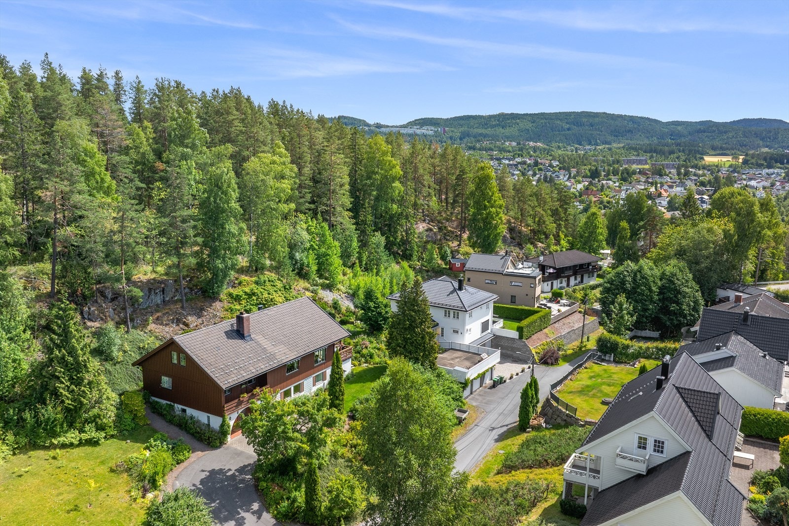 Eiendommen ligger svært idyllisk til i skogkanten med stor tomt med fin fordeling av plen, beplantning, store uteplasser og gode solforhold. Samtidig er det nært til Strømmen togstasjon og sentrum. Galleribilde