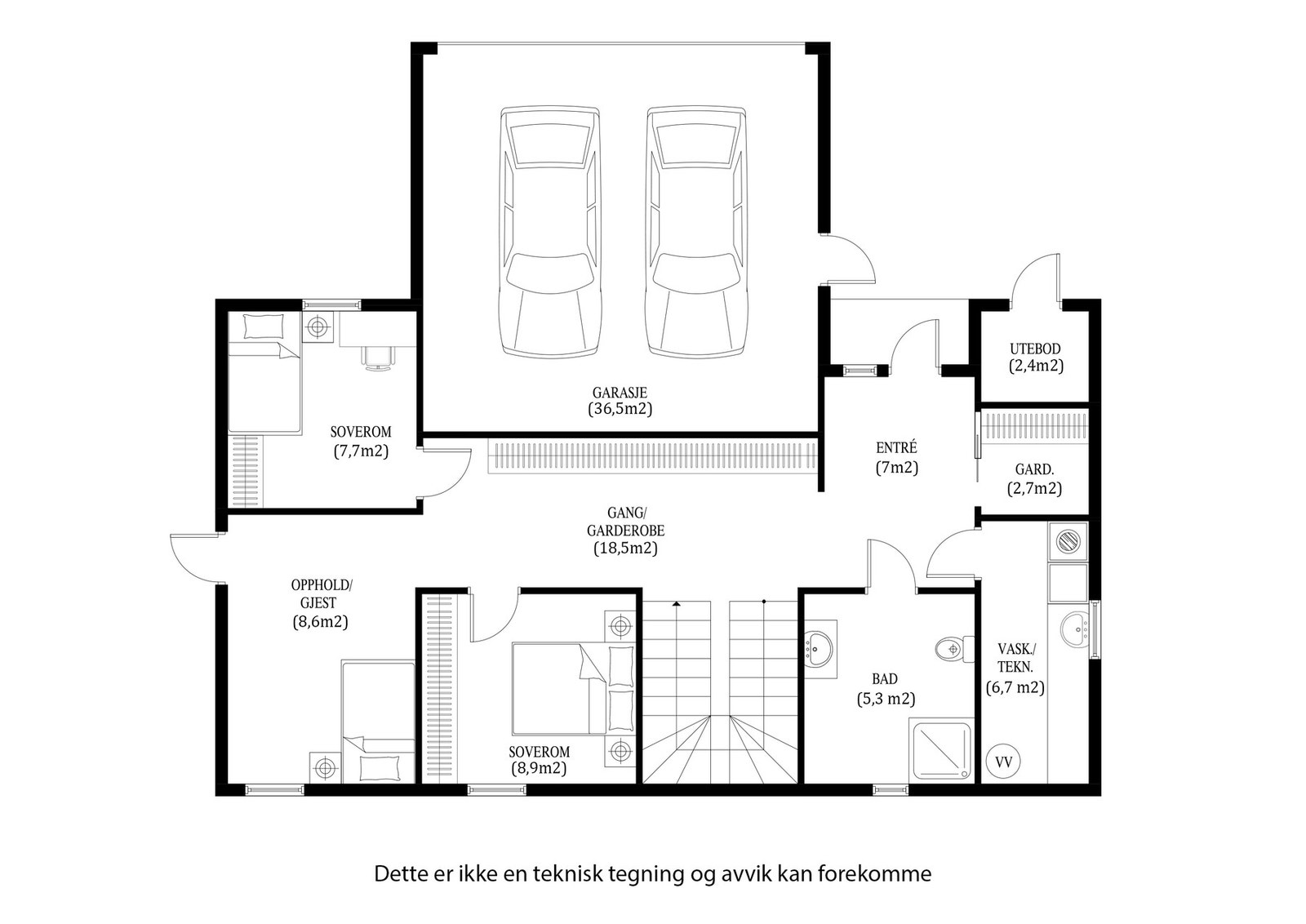 Planløsning 1. etg Galleribilde