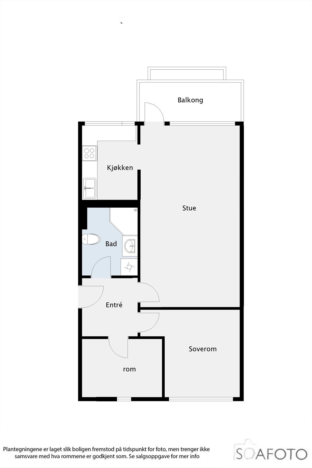 Planløsning 2. etasje (Obs. rom brukt som kontor/gjesterom er ikke omsøkt/godkjent. Rommet er registrert som bod på godkjente tegninger). Galleribilde