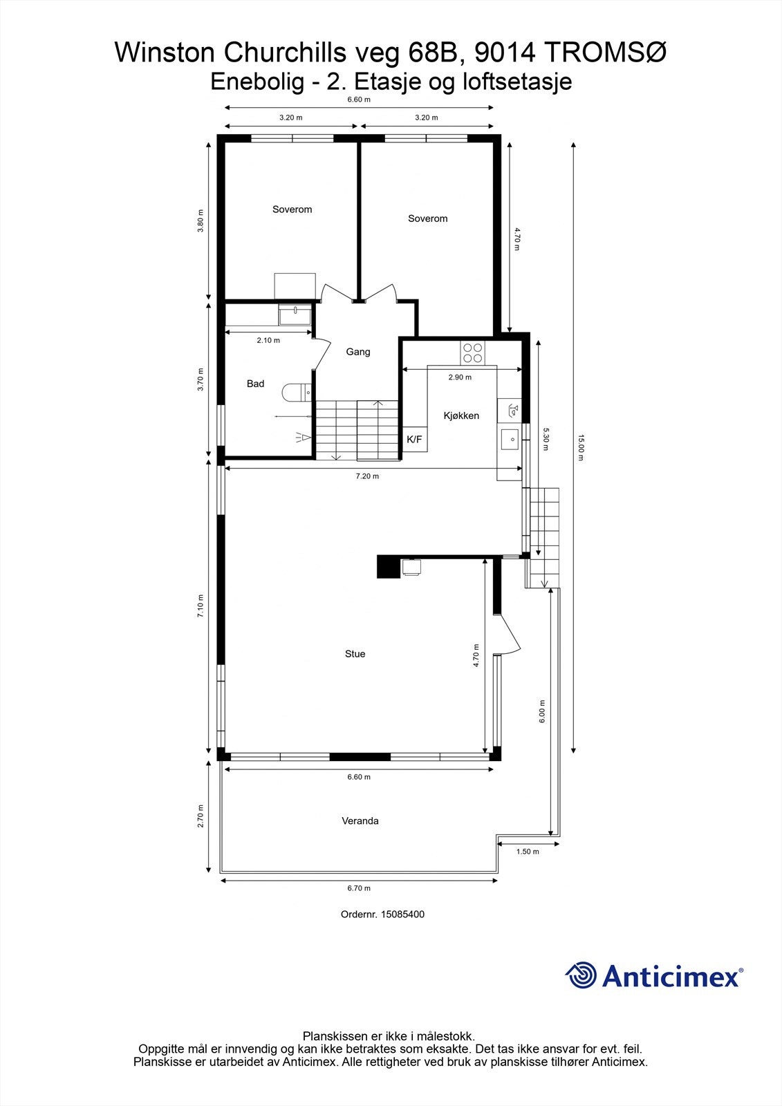 Planillustrasjon 2. etasje og øverste halvplan. Galleribilde