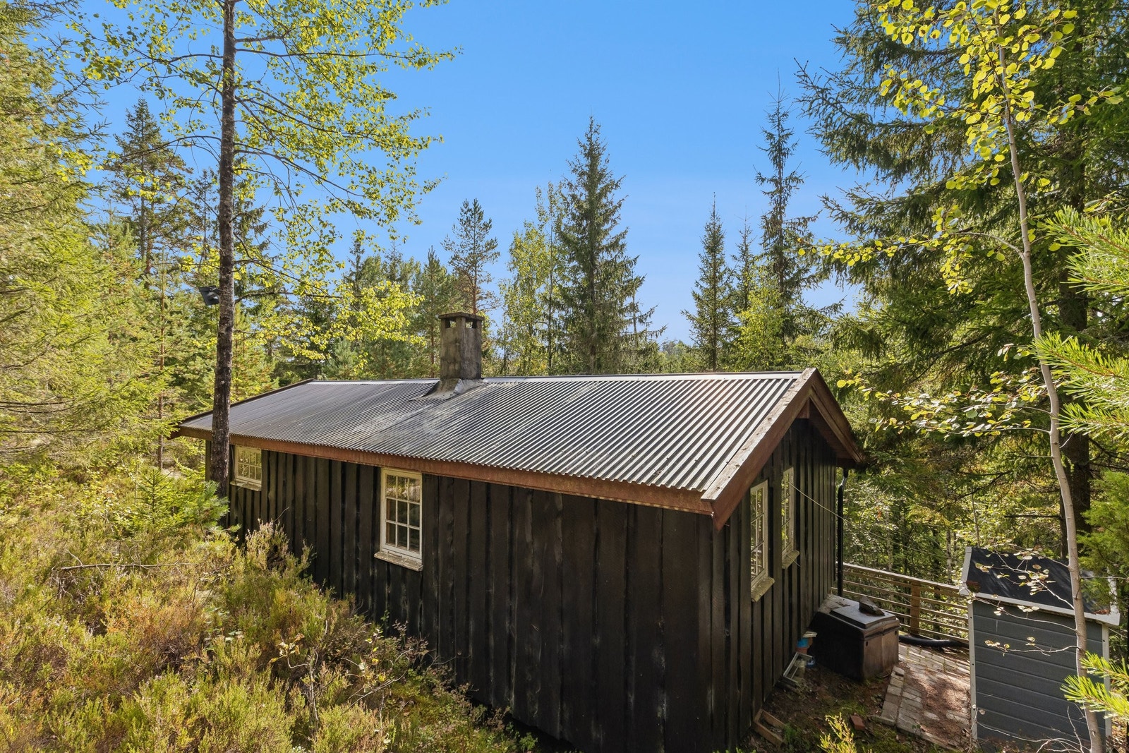 Hytte med utsikt til glømma. Galleribilde