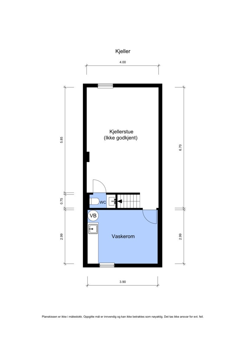 Plantegning kjeller. Galleribilde