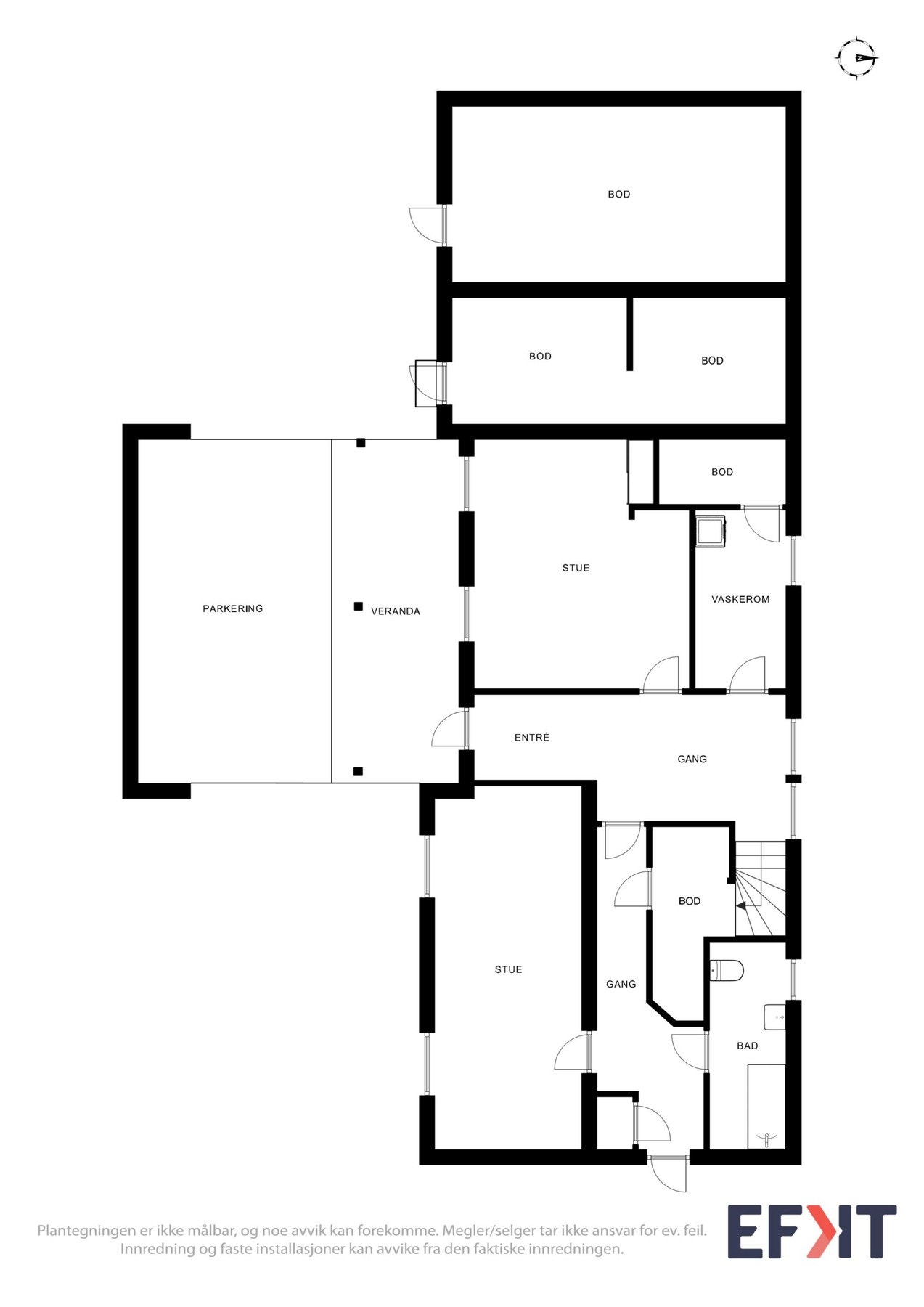 Plantegning 1. etasje Galleribilde