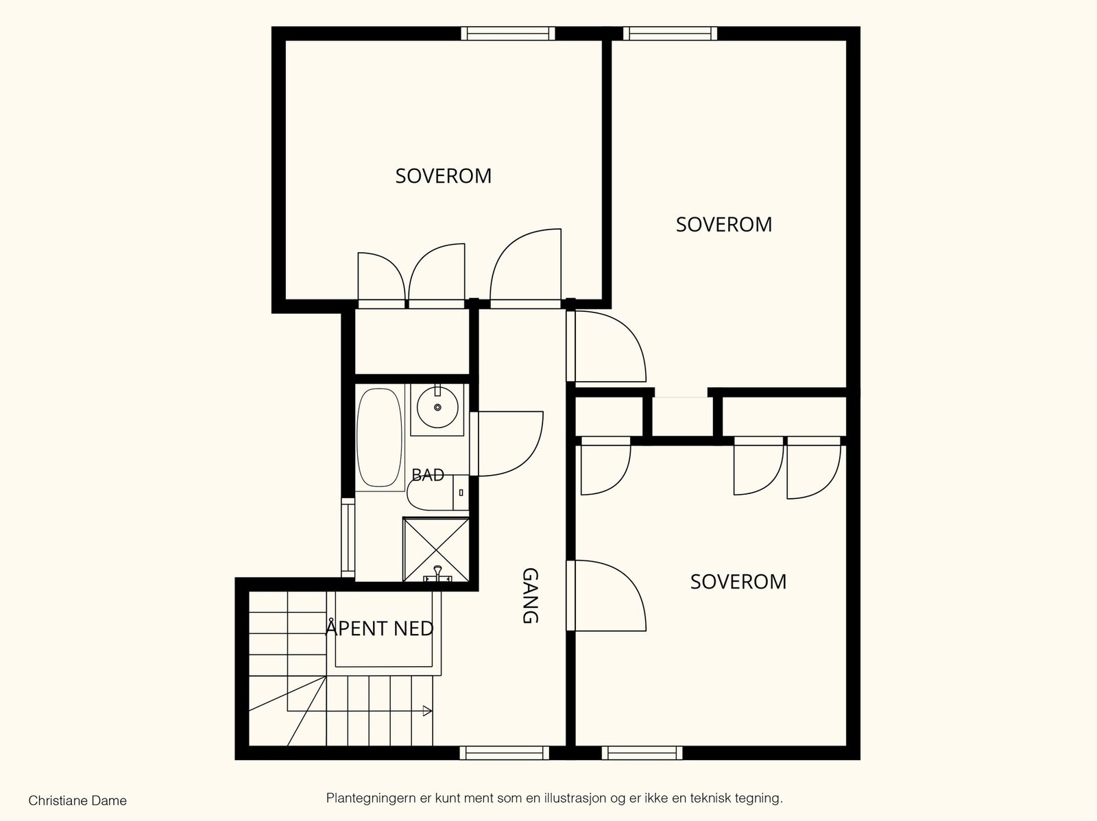 Plantegning loft | EIE Eiendomsmegling Galleribilde