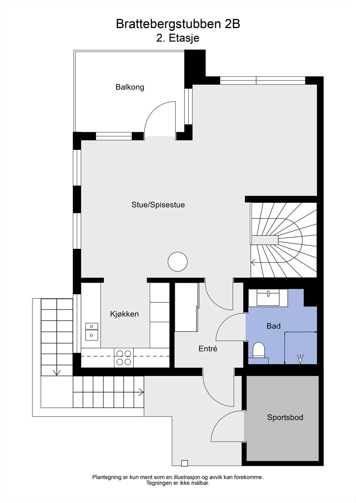 2D plantegning 2. etasje Galleribilde