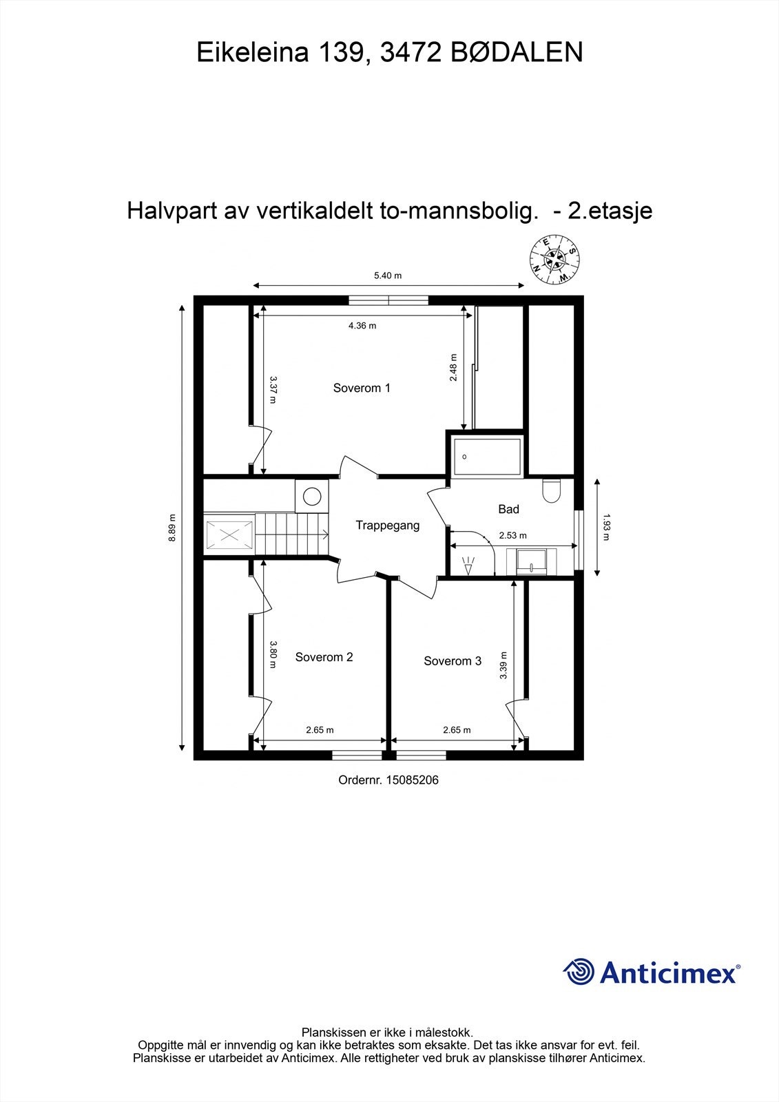 Plantegning 2. etasje Galleribilde