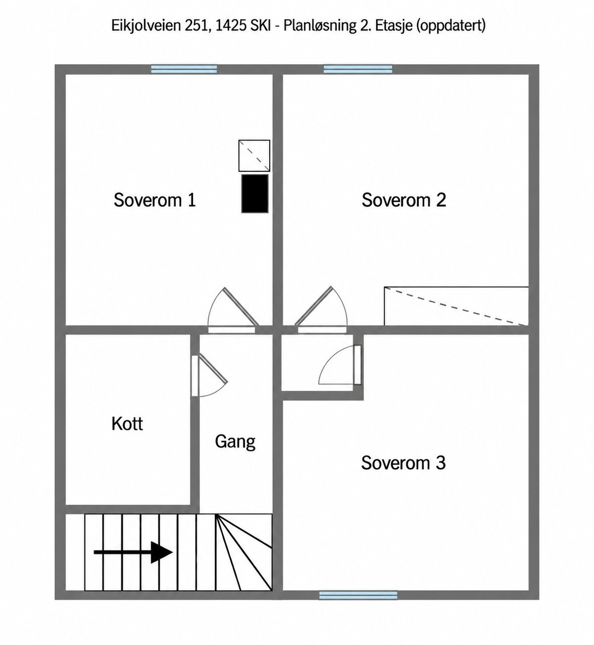 Planløsning 2.etasje Galleribilde