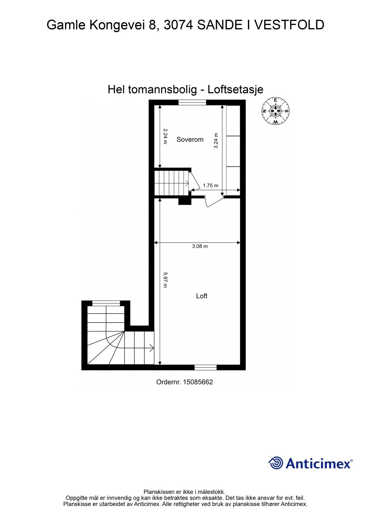 Plantegning loft. Galleribilde