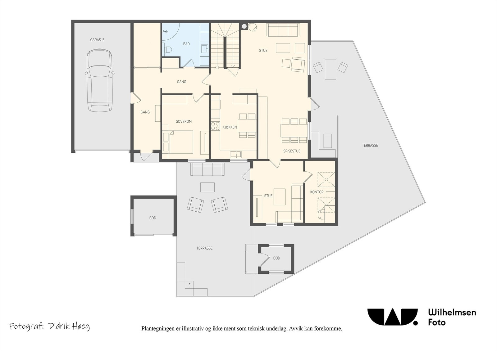 Plantegning 1. etasje Galleribilde