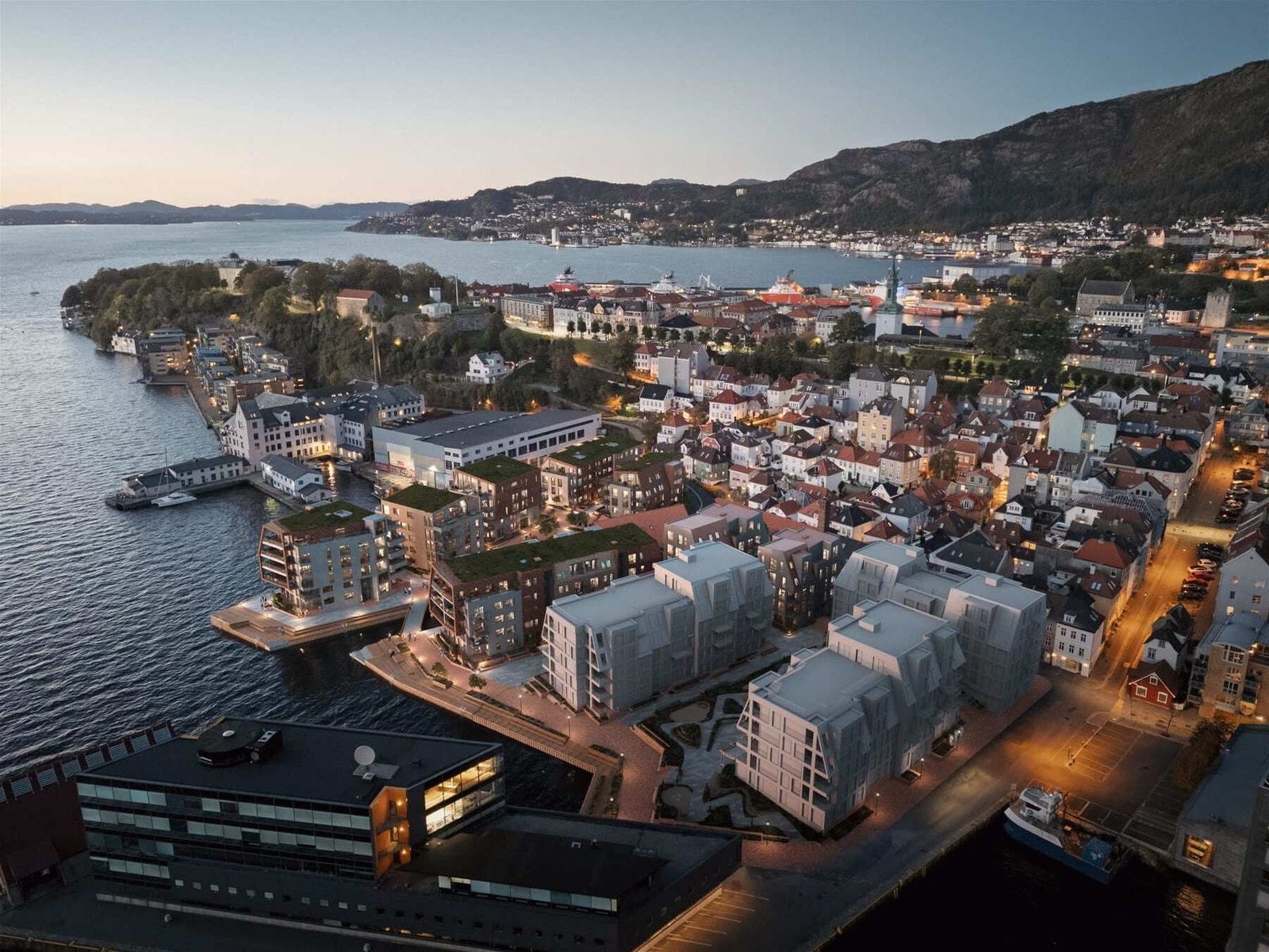 Nærområdet er under stor utvikling. Utbyggingen vil gi betydelig forbedret tilgang til sjøen for allmennheten, og det vil bli anlagt en flott promenade. Galleribilde