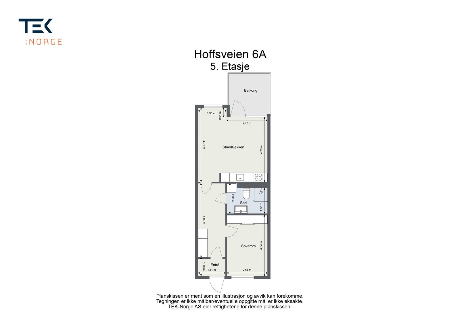 Plantegning Hoffsveien 6A, 5. etasje. Galleribilde