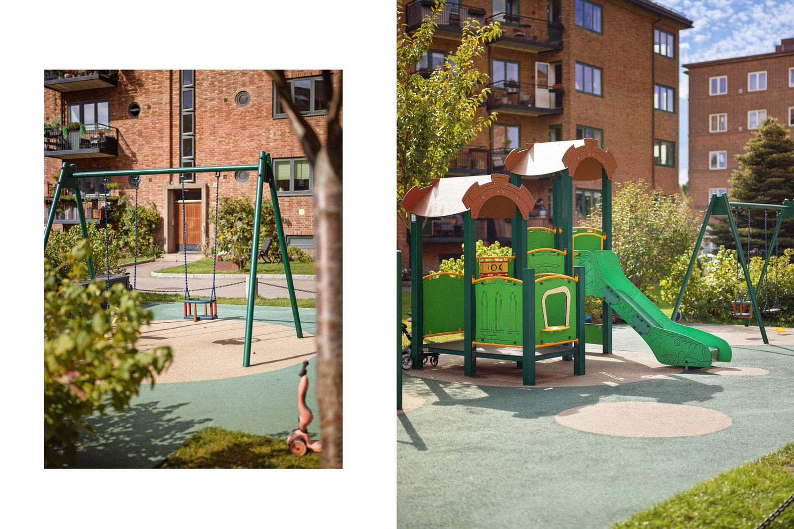 Her finnes blant annet lekeplass, sittegrupper, bordtennisbord og grillmuligheter. Bakgården har tidligere blitt prisbelønnet. Galleribilde