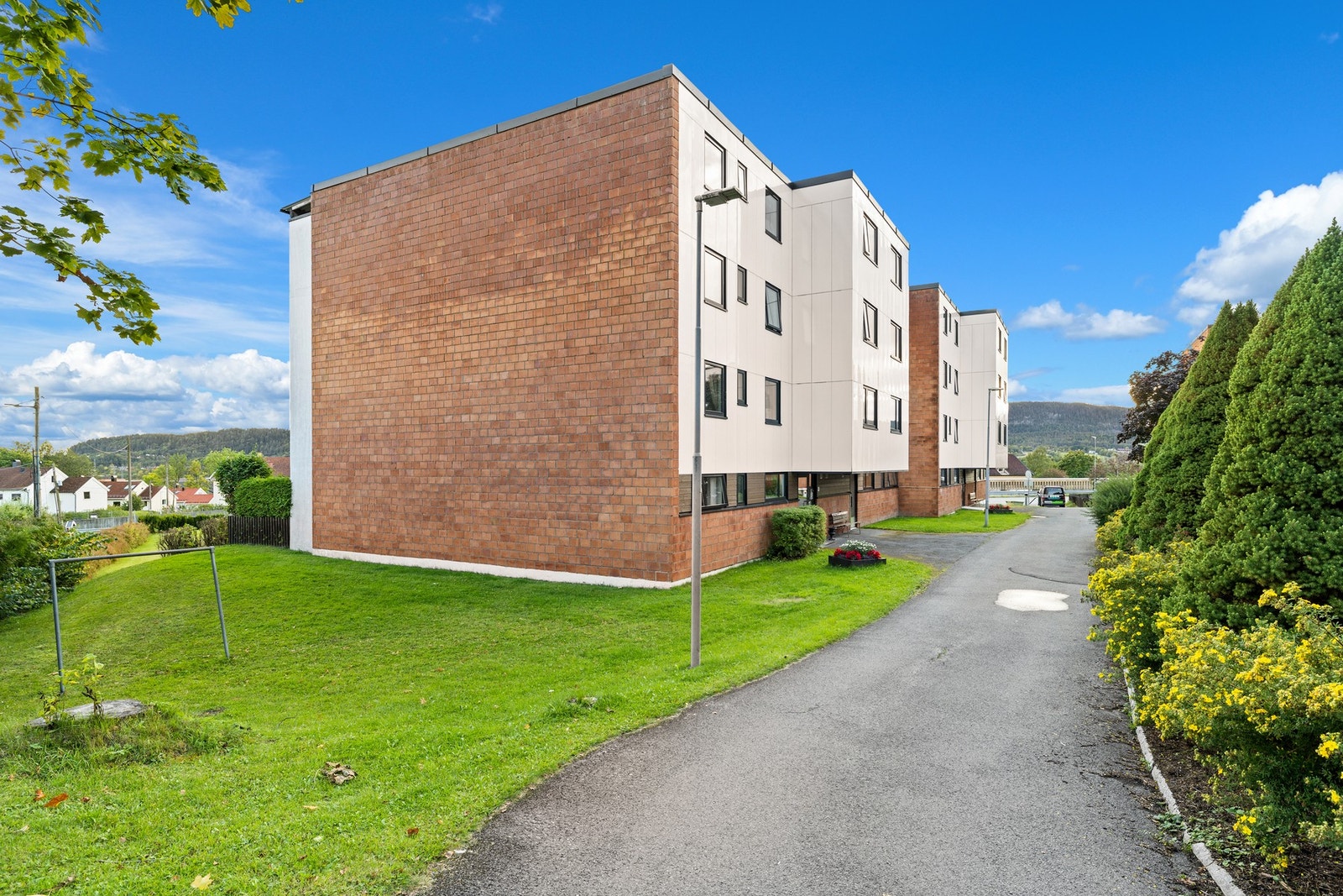 Bilfrie internveier skaper rolige og trivelige omgivelser. Galleribilde