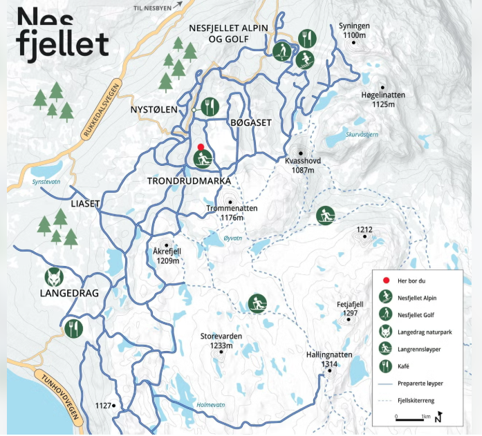 Oversikt over langrenn - Hentet fra Nesfjellet. Galleribilde