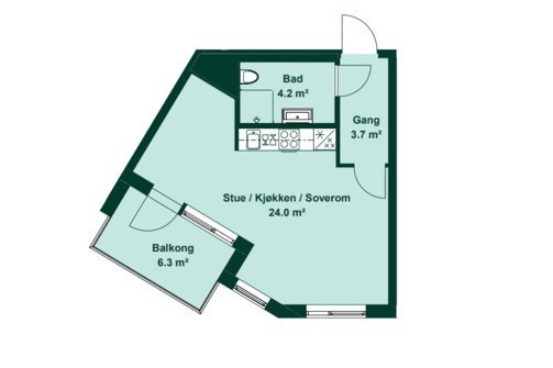 Plantegning fra utbygger av leil 2-603. Galleribilde