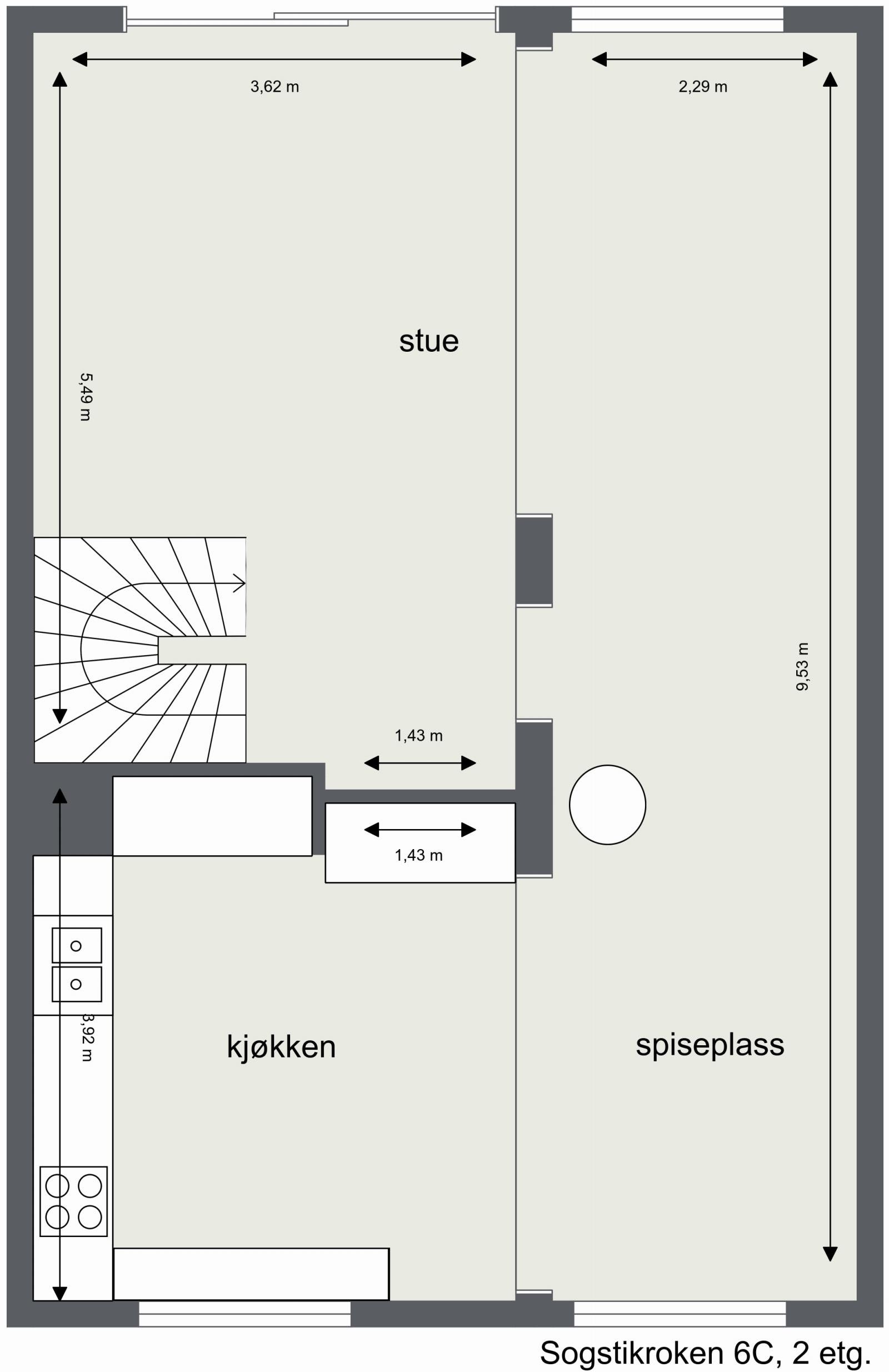 Plantegning 2. etg Galleribilde