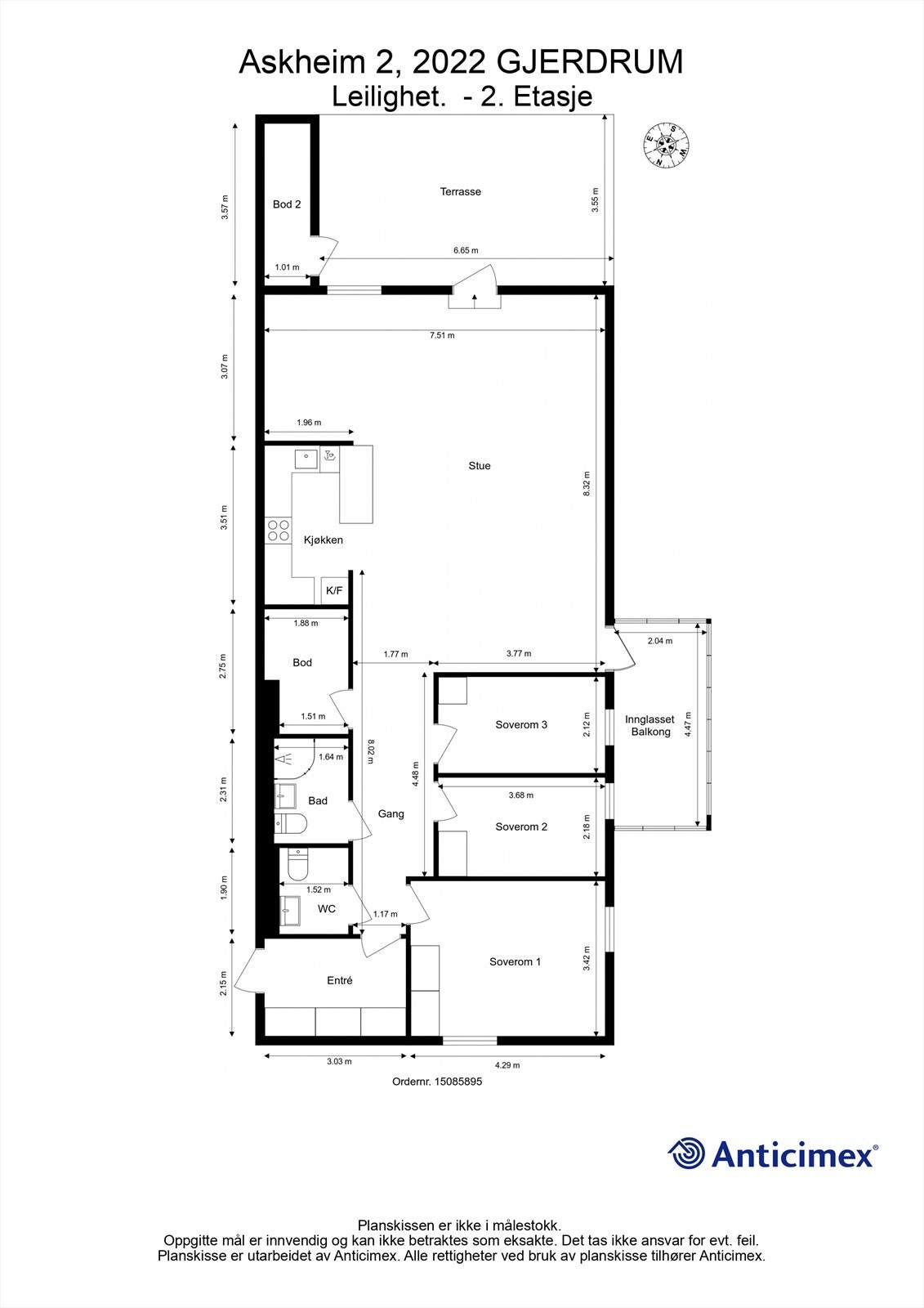 Plantegning 2. etasje Galleribilde